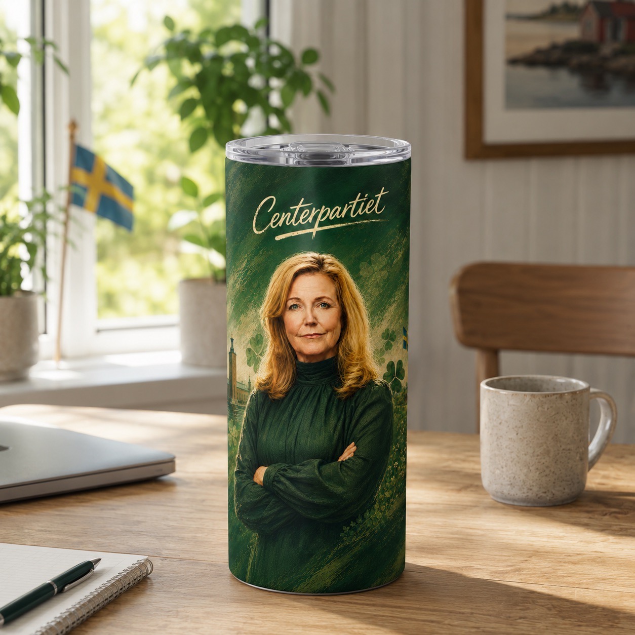 Centerpartiet Elisabeth Thand Ringqvist valmotiv - Termosmugg - Bild 2