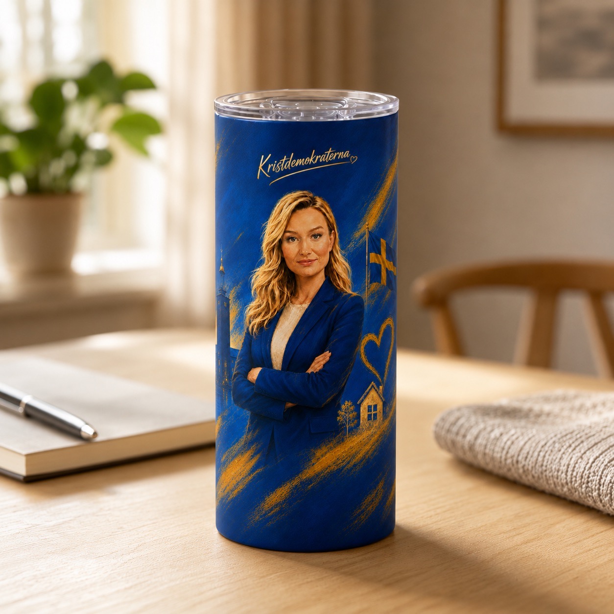 Kristdemokraterna Ebba Busch valmotiv - Termosmugg - Bild 2