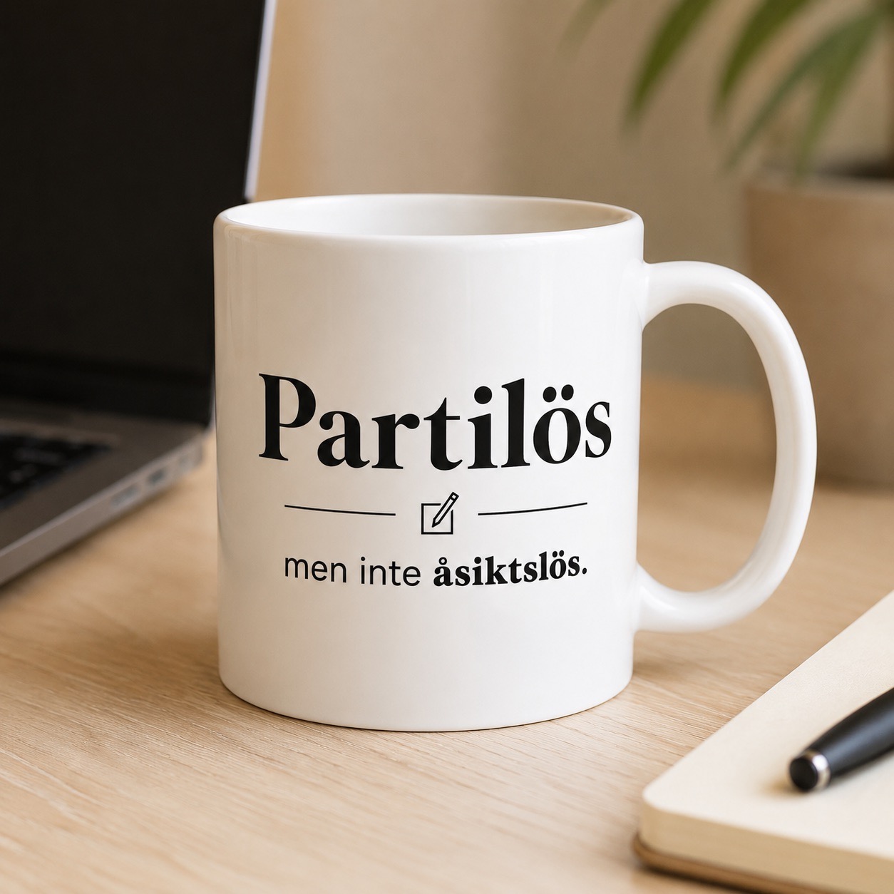 Neutral Partilös men inte åsiktslös - Mugg - Bild 2