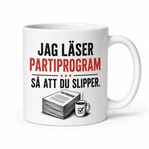 Neutral Jag läser partiprogram så att du slipper - Mugg