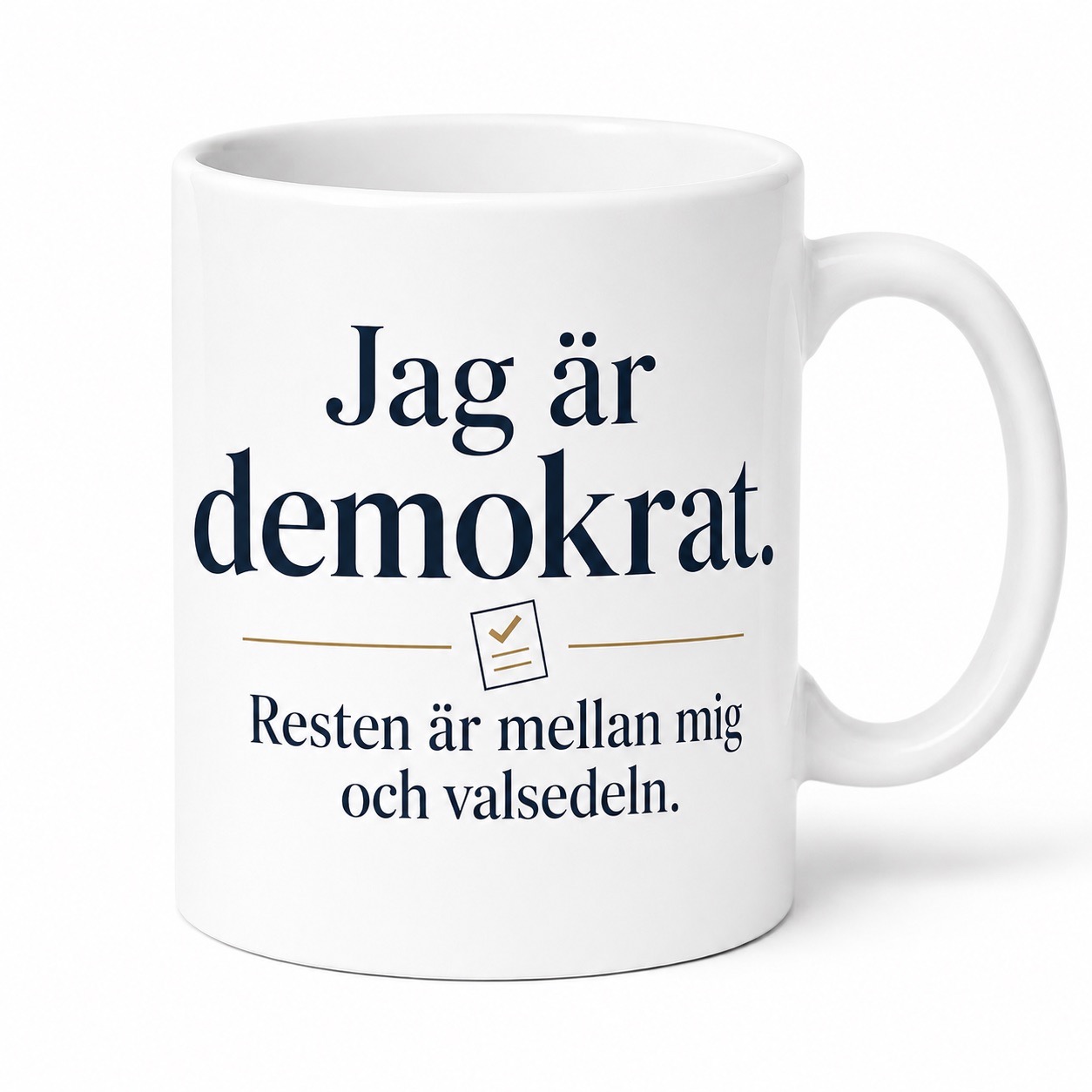 Neutral Jag är demokrat - Mugg