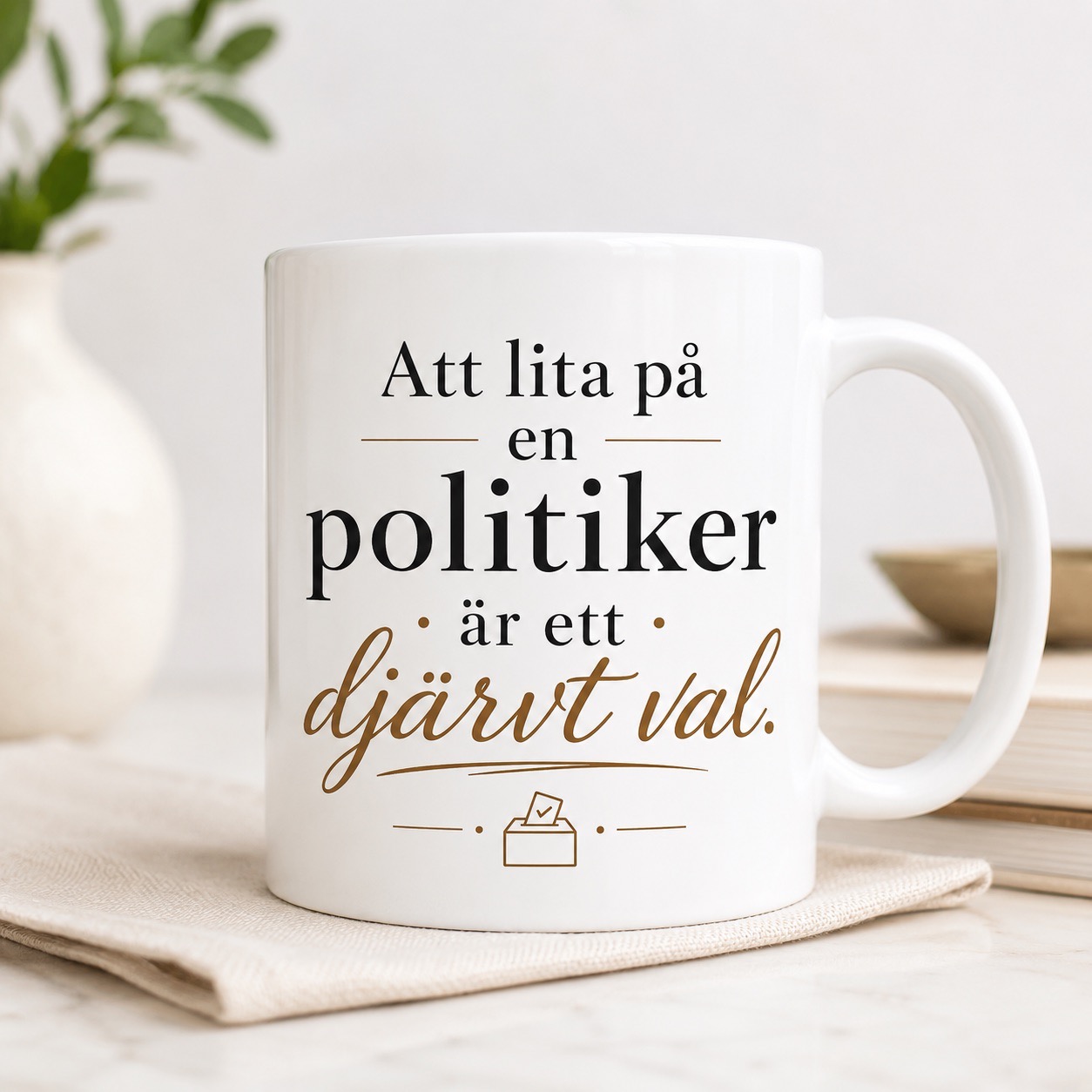Neutral Att lita på en politiker - Mugg - Bild 2