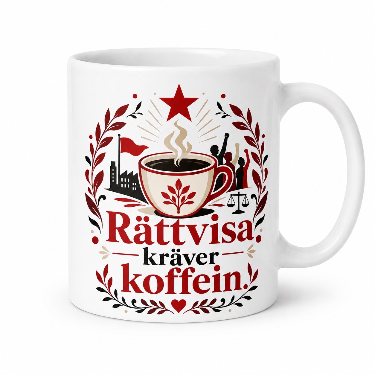 Vänsterpartiet Rättvisa kräver koffein - Mugg